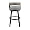 Armen Living Encinitas Outdoor Patio Swivel Bar Stool in Aluminum and Wicker with Gray Cushions LCECBAGR30 - alternate 4
